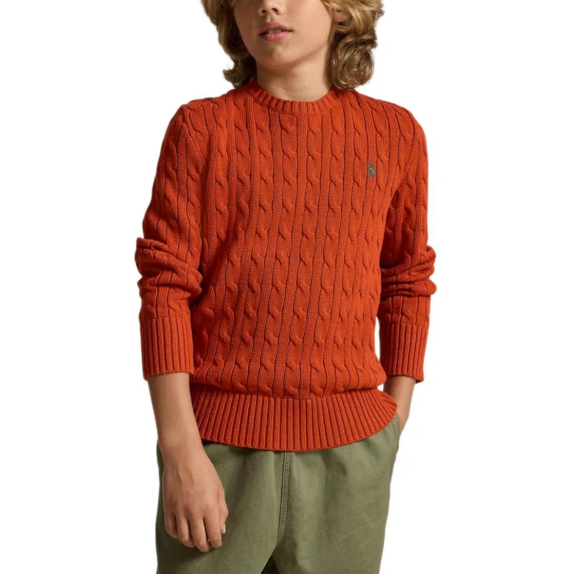 Детский свитшот с круглым вырезом Preppy Orange Polo Ralph Lauren — фото 4