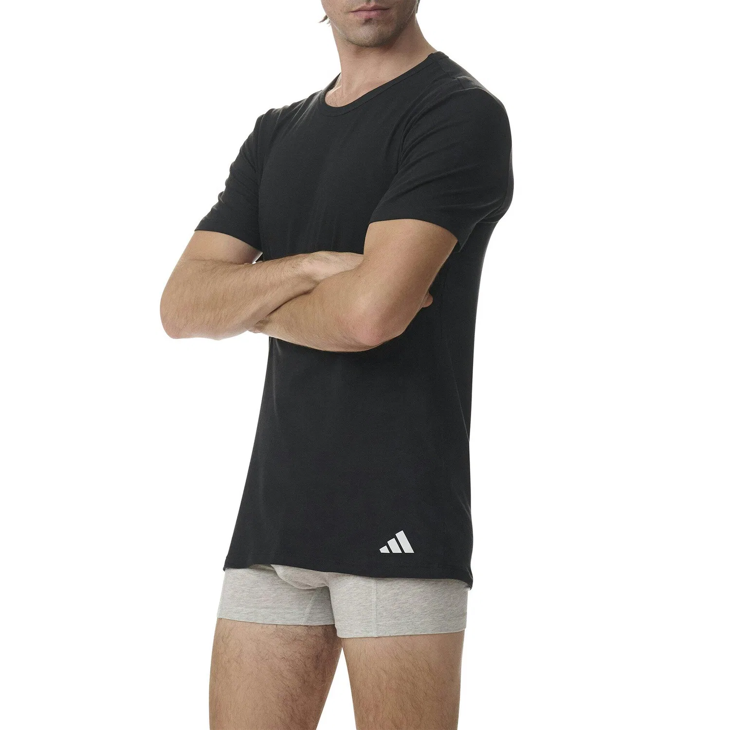 Мужская футболка с круглым вырезом 2er Pack adidas, Цвет: Schwarz — фото 3