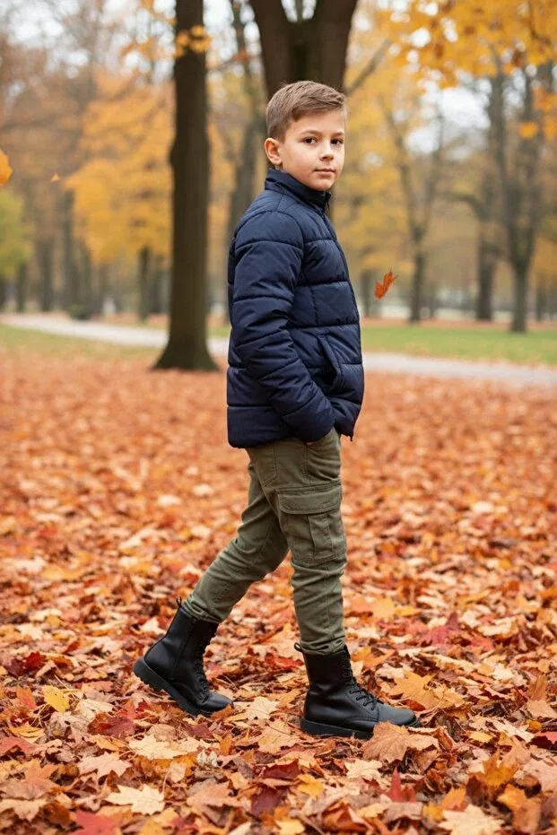Детские ботинки для мальчиков непромокаемые Runnix Shoes, Black — фото 3