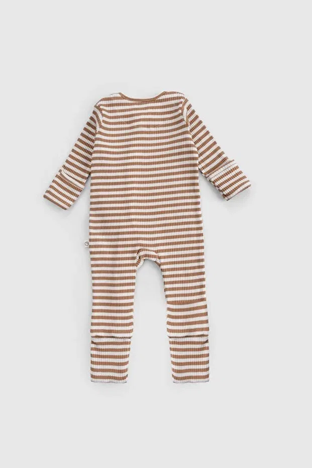 Детский комбинезон для новорожденных с длинным рукавом Little Gusto, Brown — фото 3