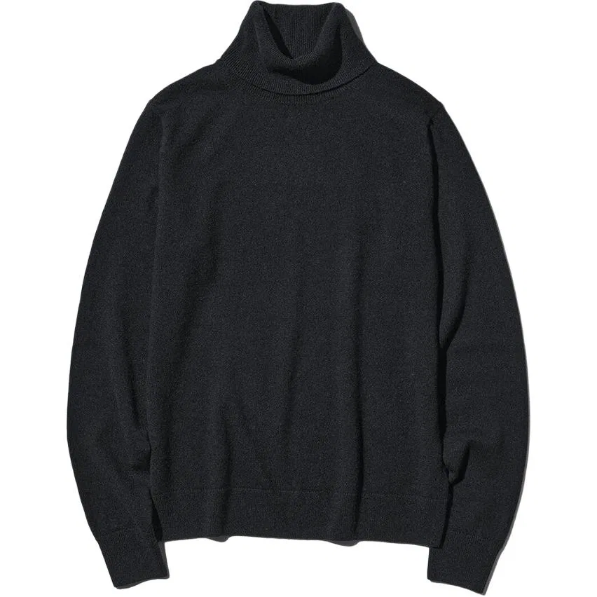 Женский кашемировый свитер с водолазкой Black UNIQLO, Черный