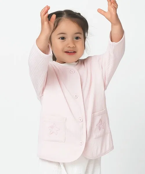 Детский кардиган с длинным рукавомStar Motif moimoln, Pink