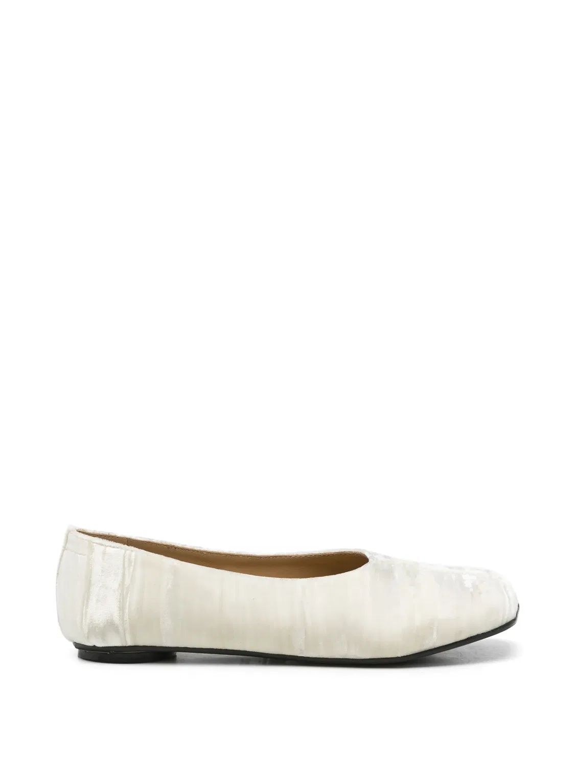 Балетки со складчатым эффектом MM6 Maison Margiela, нейтральные