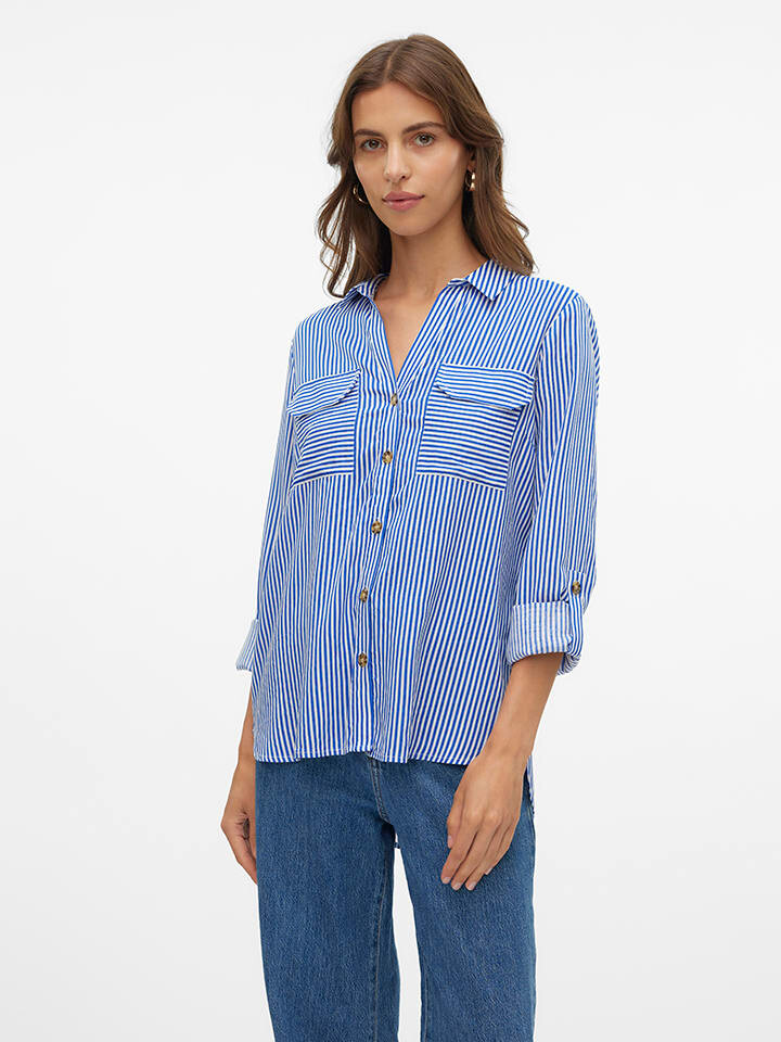

Блуза Vero Moda, цвет weiß/blau