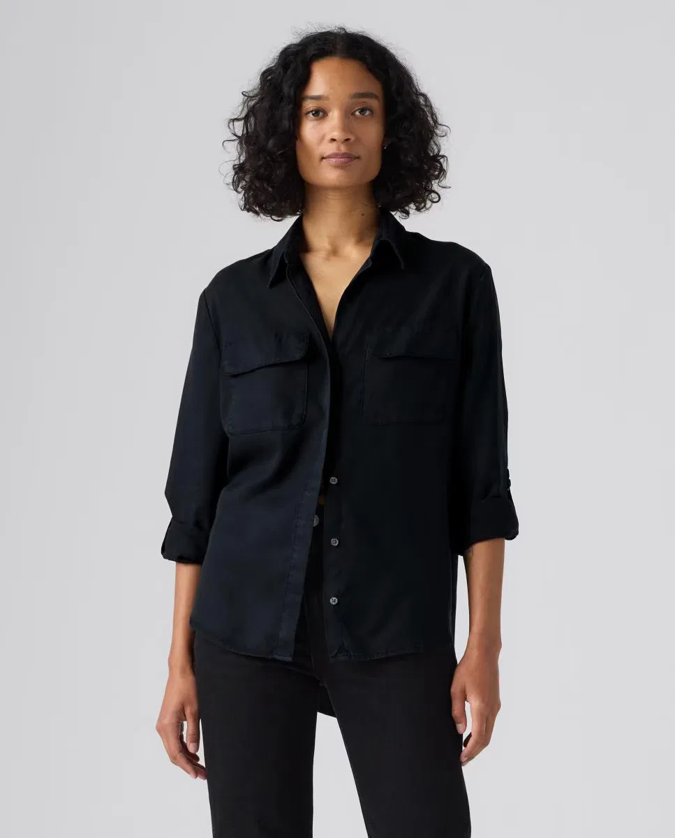 Женская рубашка с длинным рукавом, Levi's, черный — фото 4