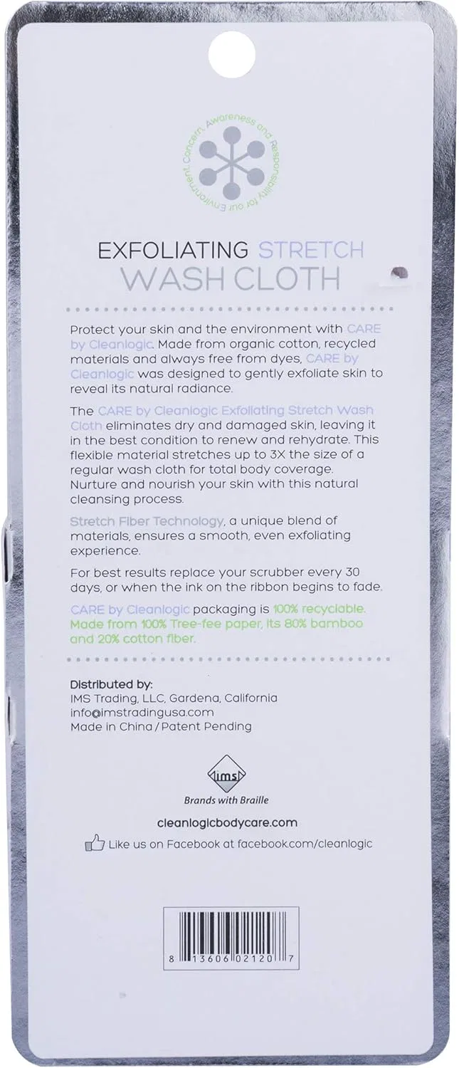 Мочалка эксфолирующая растягивающаяся Cleanlogic Organic, 6 шт, Natural — фото 3