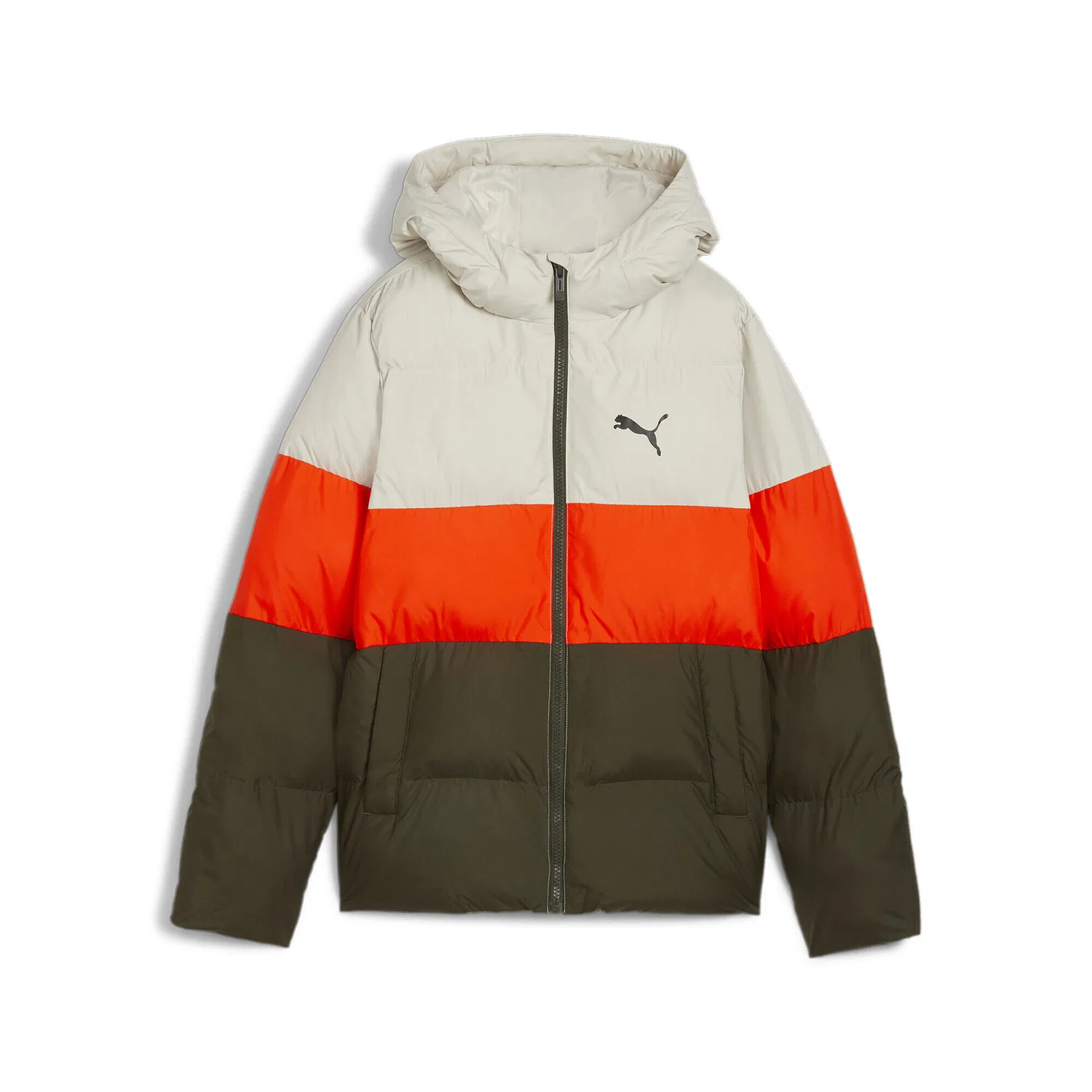 Детская куртка-пуховик с капюшоном Puma, Dark Olive Green