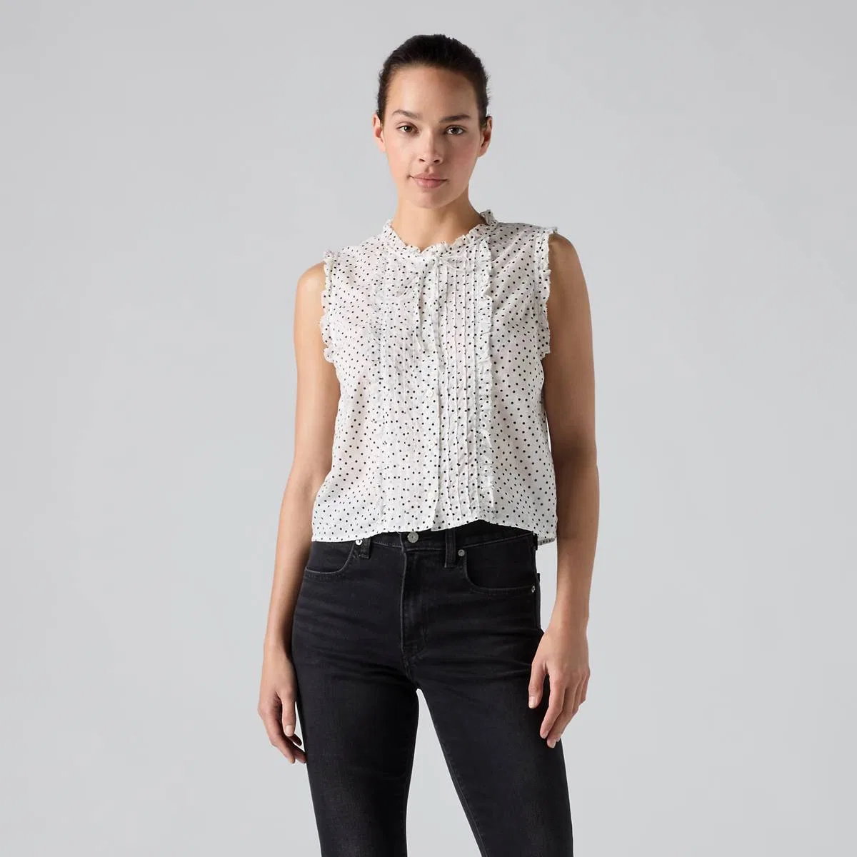 Узкая блузка Шелби Levi's, Tovi Dot Egret - White — фото 3
