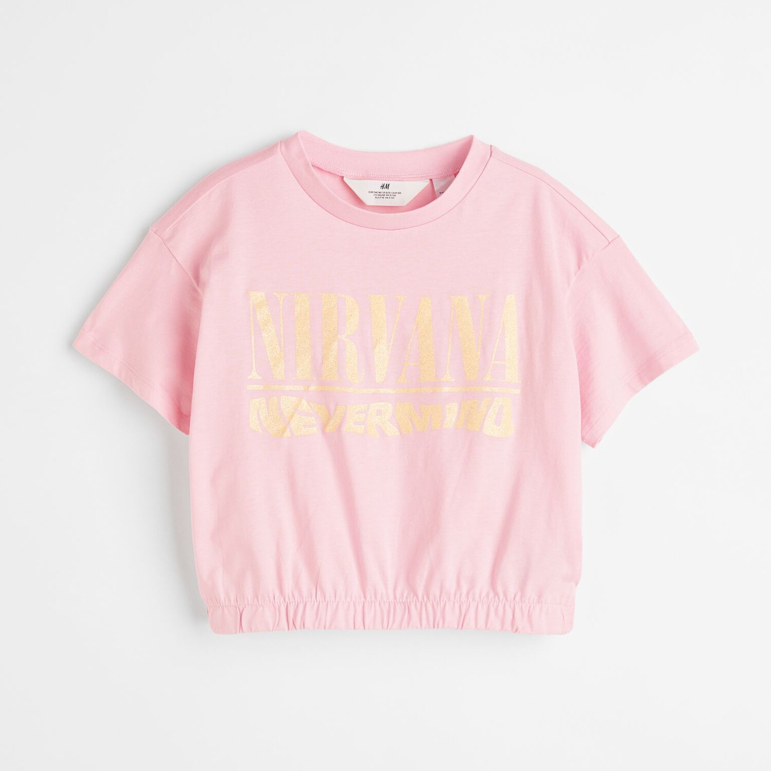 

Футболка с принтом H&M Nirvana, светло-розовый