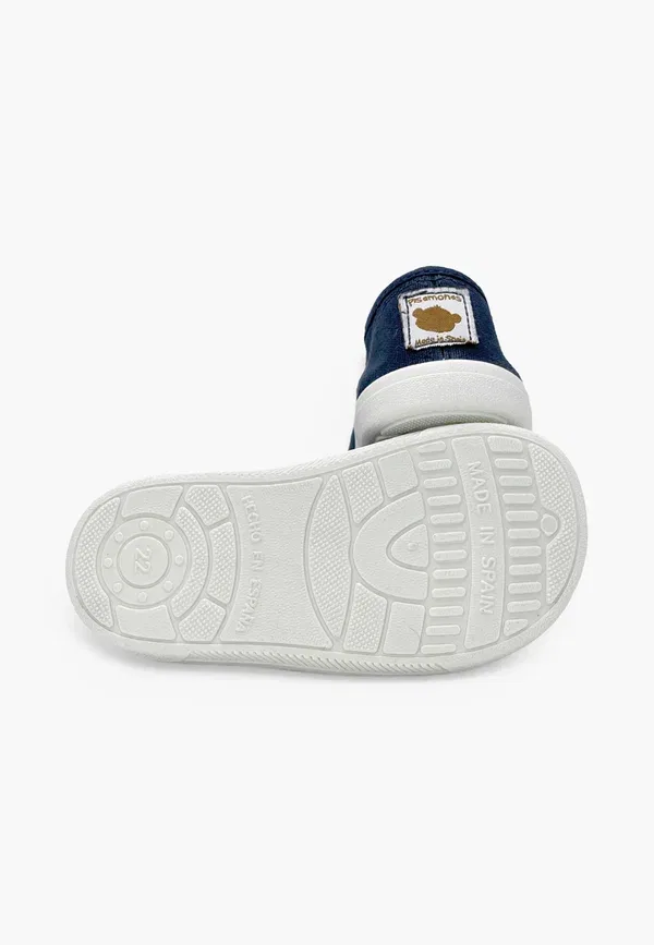 Кроссовки из хлопка Pepitos barefoot lona lavada ninos touch-strap shoes Pisamonas, синий — фото 4