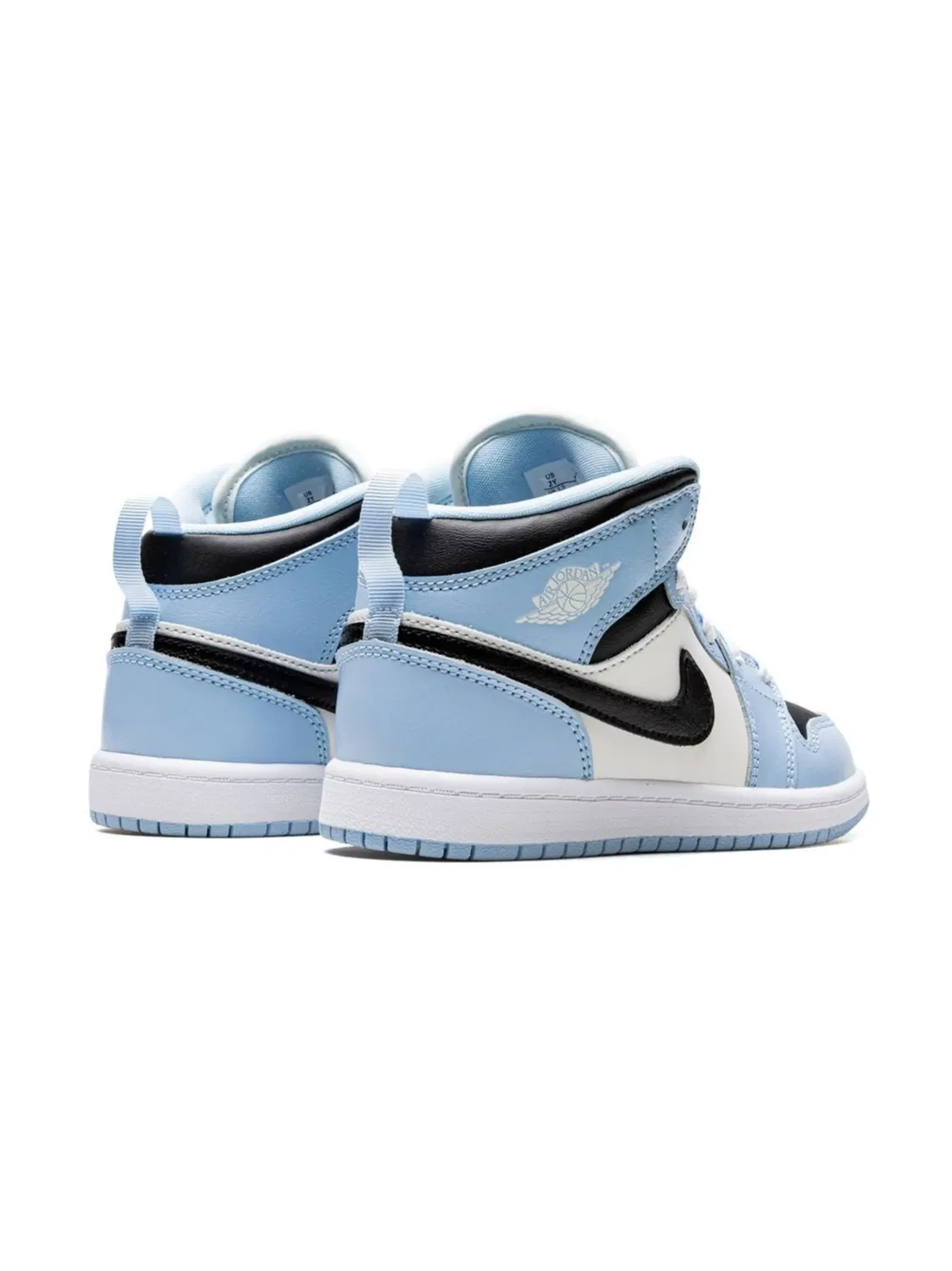 Кроссовки Jordan 1 Mid, черный/белый/светло-голубой — фото 2