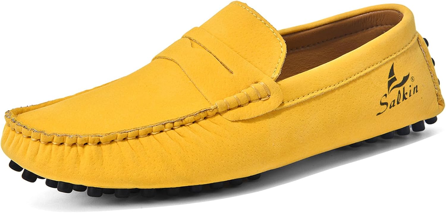 

Мужские модные замшевые мокасины для вождения, удобные повседневные туфли-лодочки Zppordmr, желтый