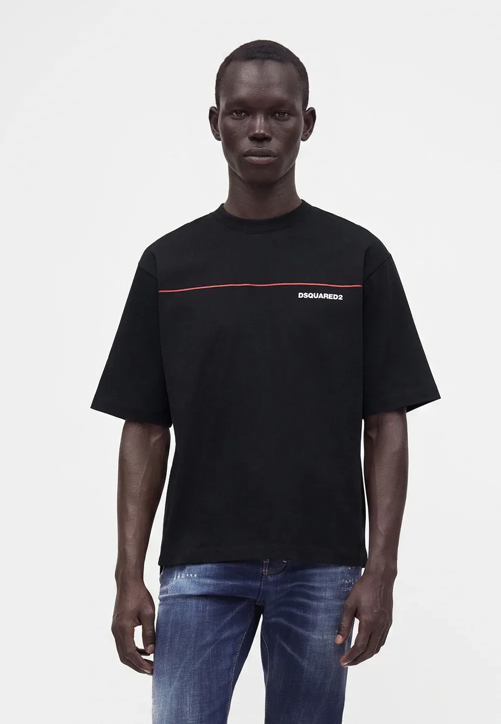 Футболка свободного кроя с принтом Dsquared2, Black