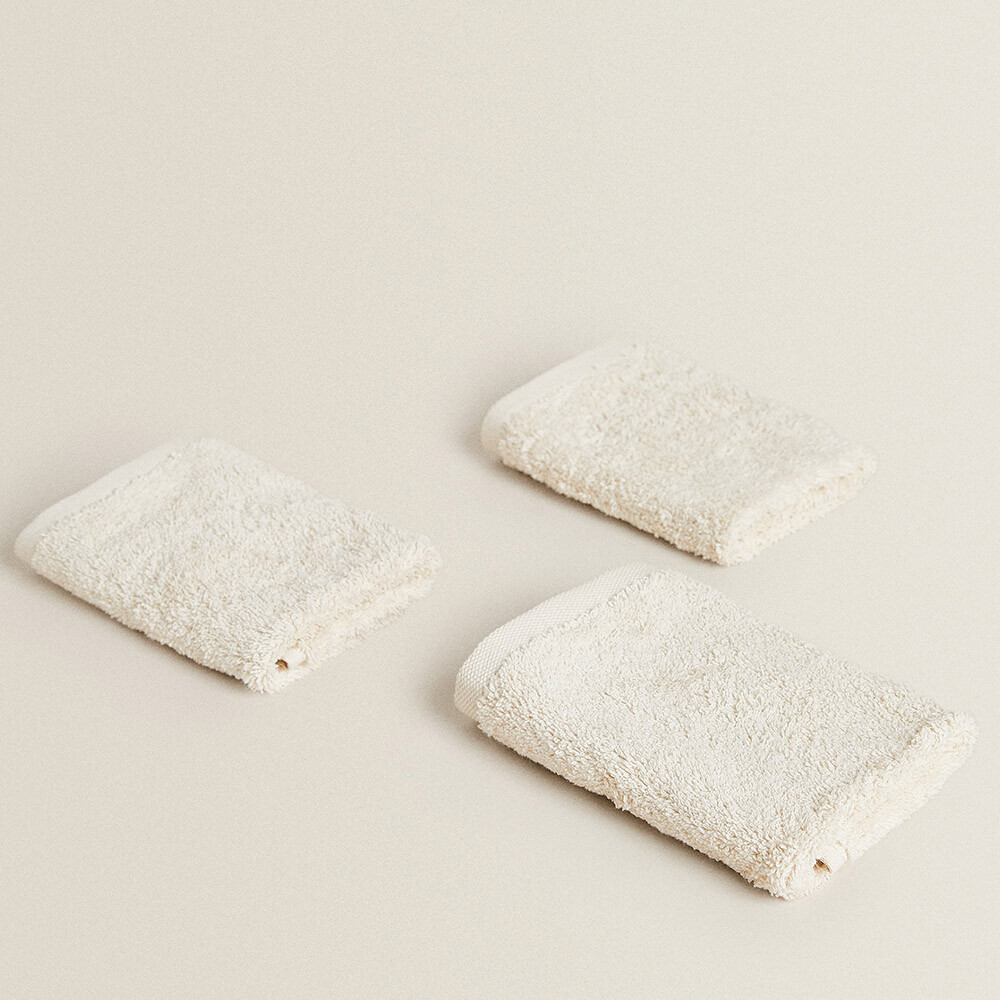 Набор полотенец Zara Home High Quality Cotton, 3 предмета, бежевый — фото 4