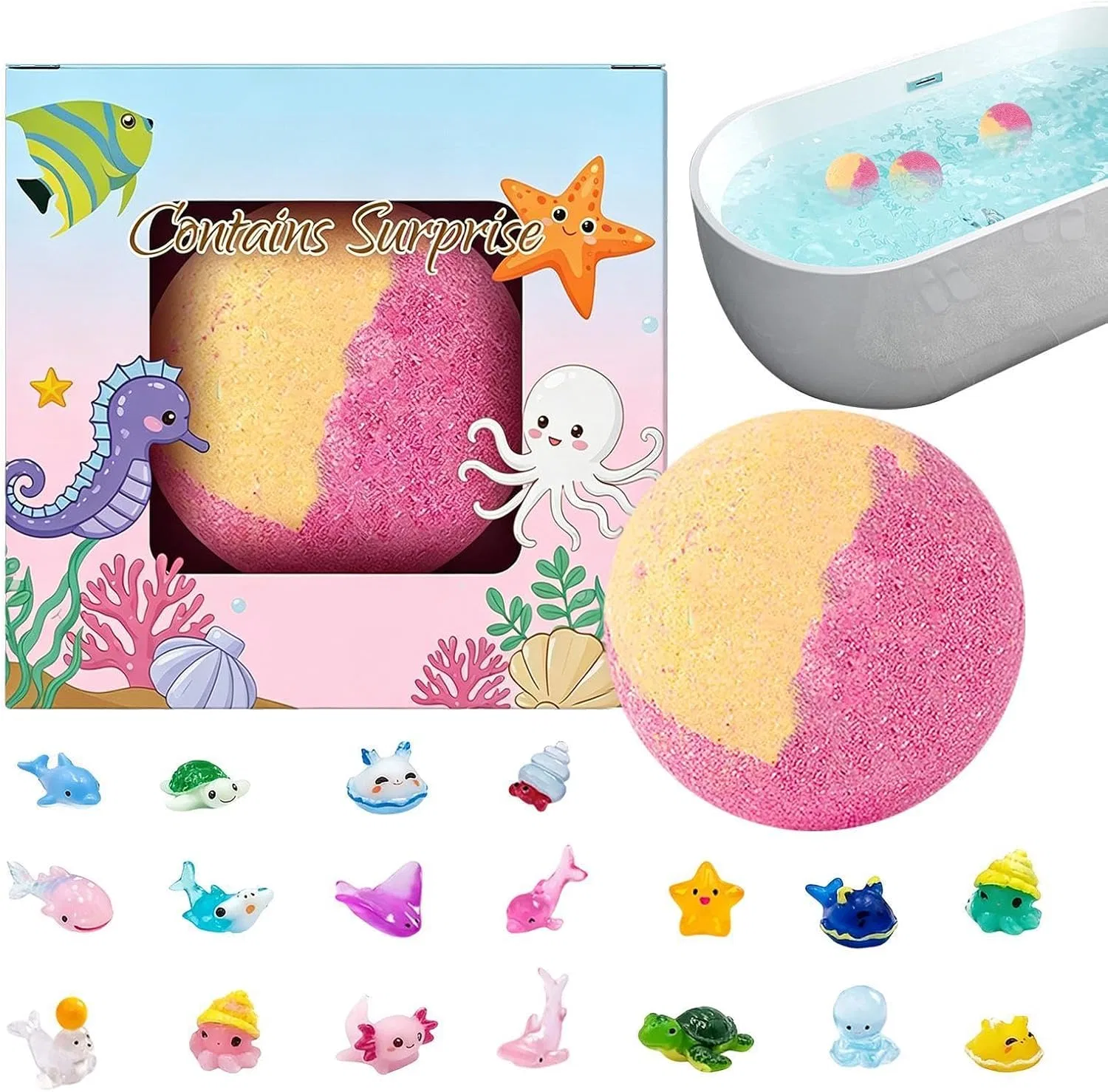 Бомбочки для ванны с игрушкой внутри, 1 шт, 70 г Generisch