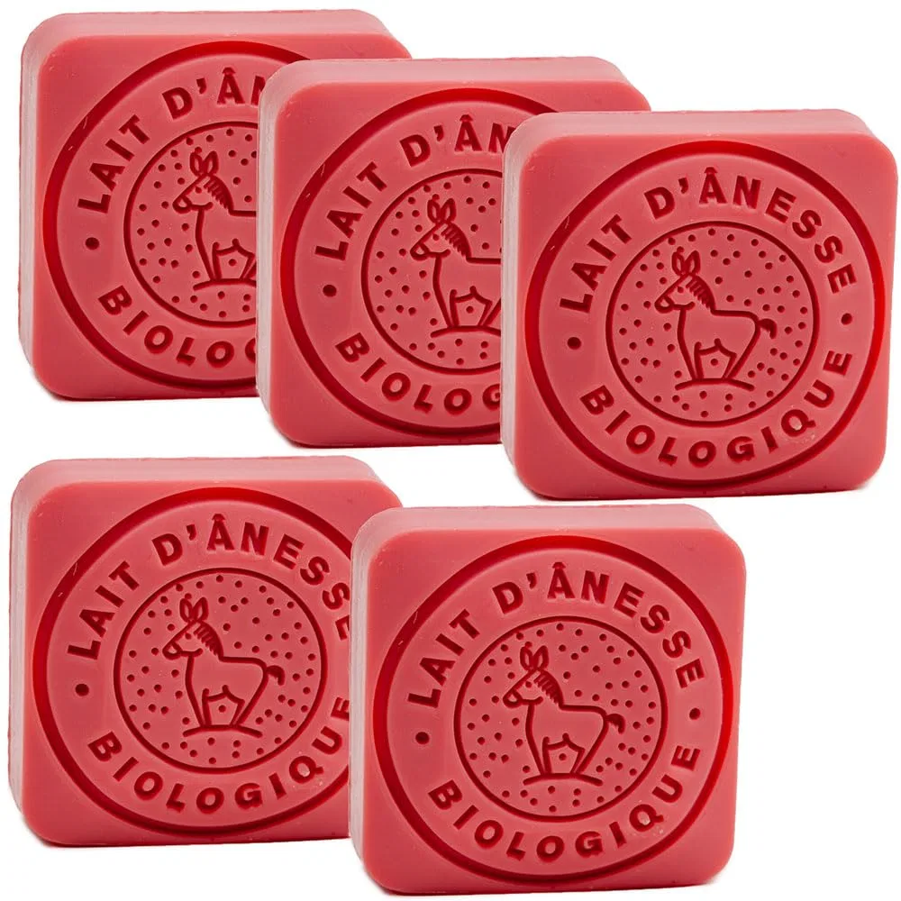 Мыло твердое с молоком ослицы, Label Provence Nature, набор 5 шт, 30 г, Strawberry Fragrance