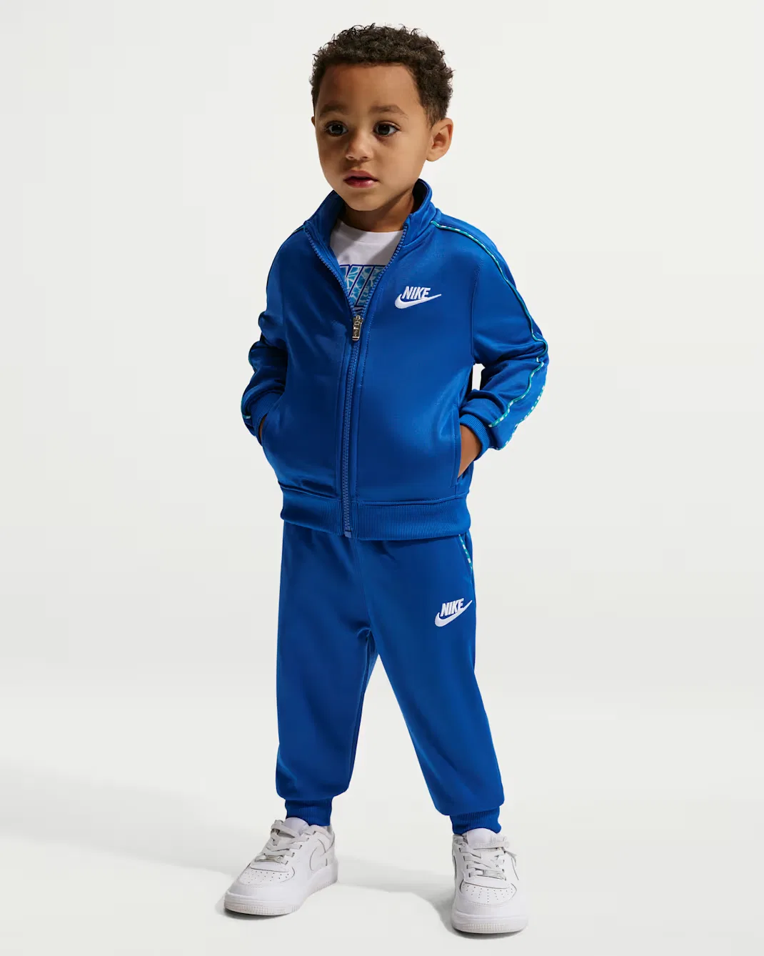 Детский комплект одежды Dri-FIT Lifestyle из 2 предметов с застежкой-молнией и декоративным кантом Propus Nike, Game Royal