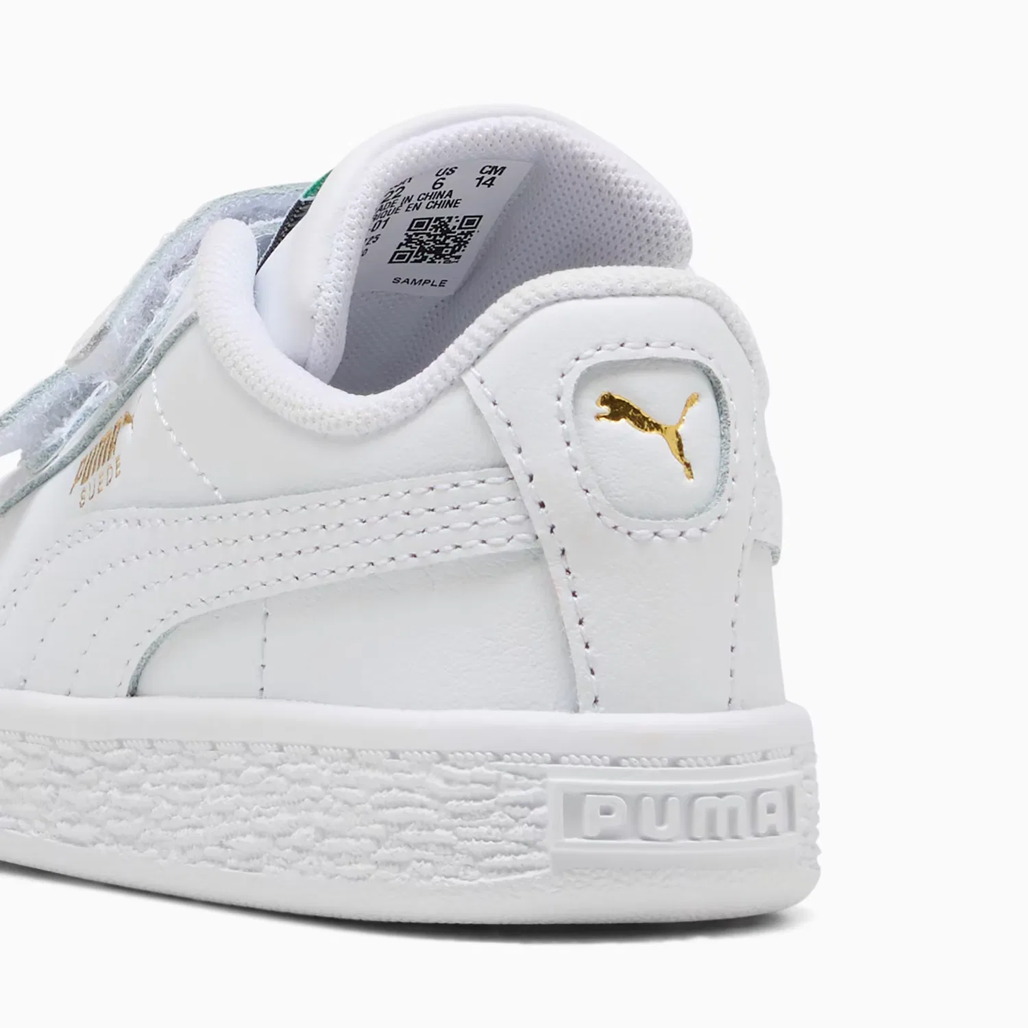 Удобная обувь для малышей Suede Puma, Puma White-Archive Green — фото 3