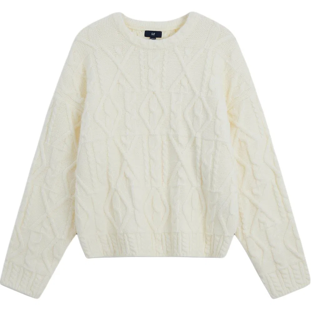 Женский свитер с круглым вырезом Ivory White GAP, Ivory White