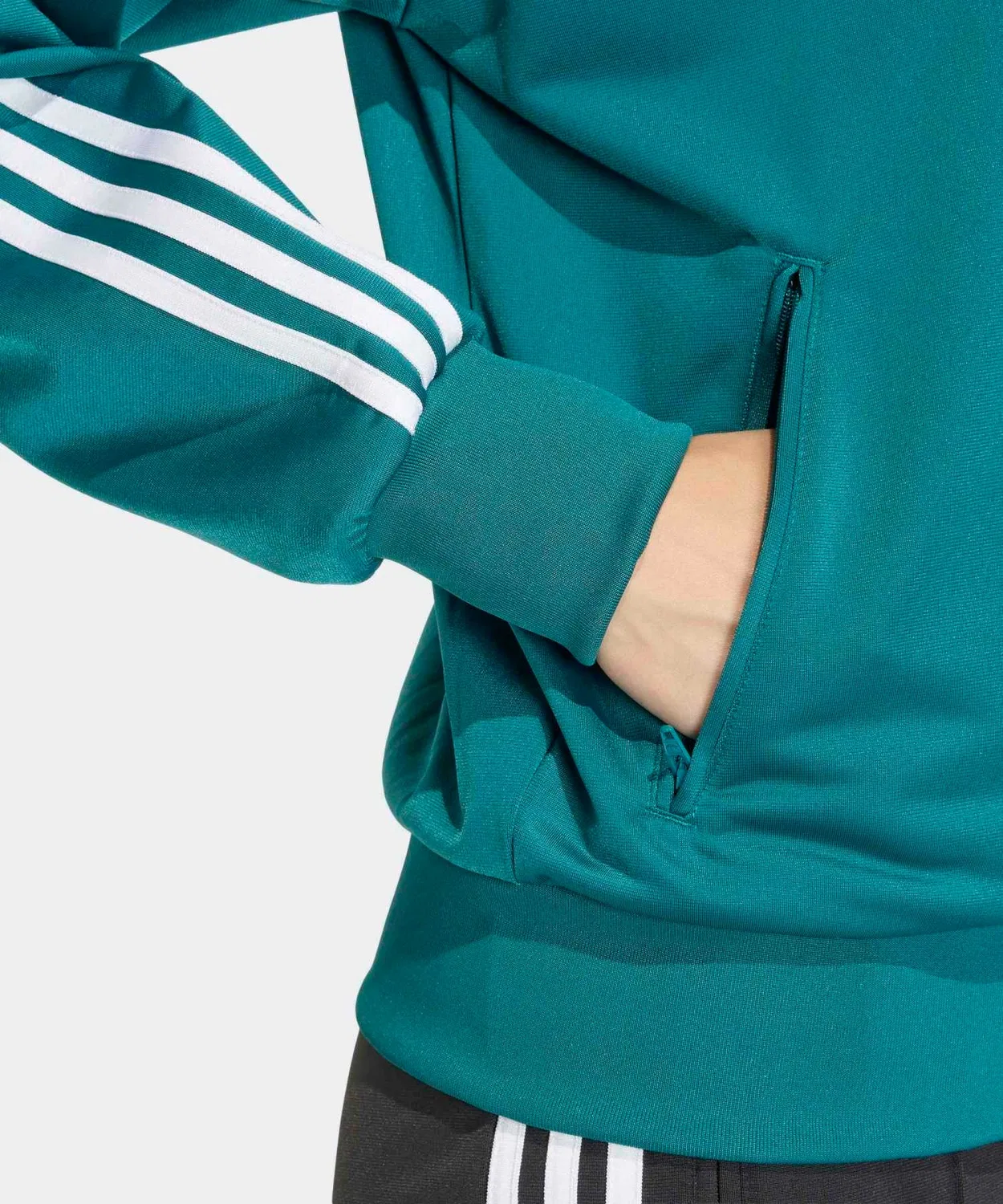 Женский лонгслив с принтом и воротником-хомутом Adidas Originals, Синий — фото 4