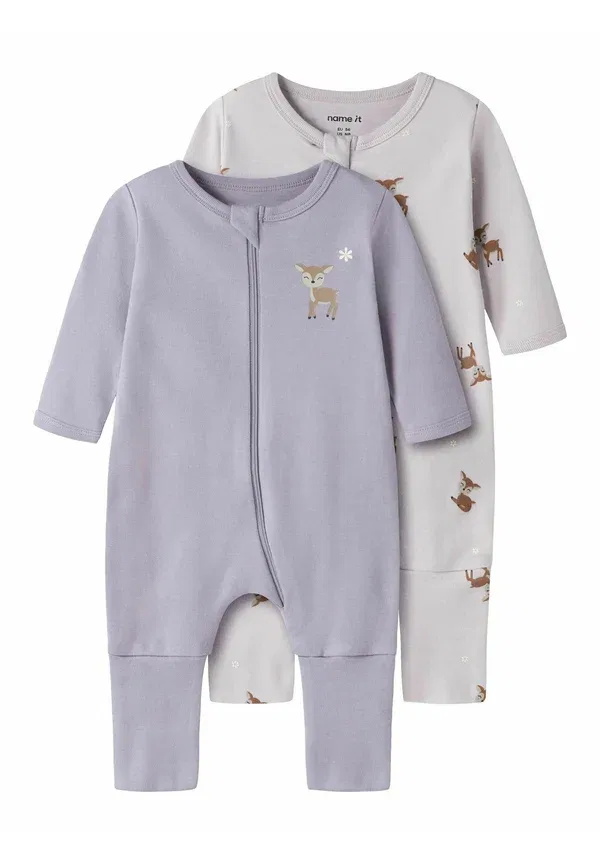 Комплект пижам из 2 штук Nightsuit sleep suit Name It, Lilac Marble, сиреневый — фото 2