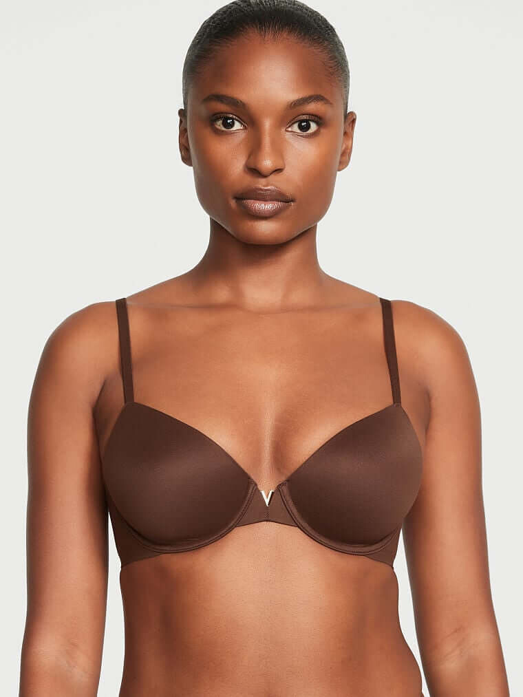 Гладкий бюстгальтер с полным покрытием на легкой подкладке Victoria's Secret Love Cloud Perfect Shape, темно-коричневый — фото 2