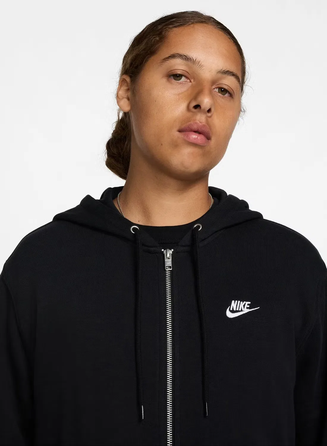 Худи на молнии с капюшоном Club Nike, черный — фото 3
