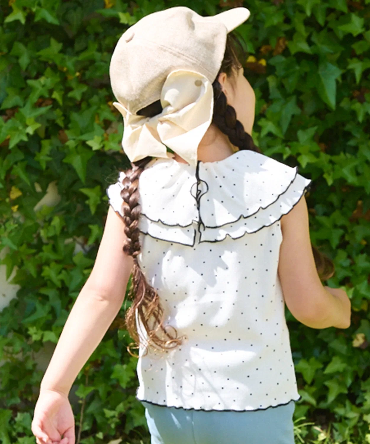 Детская футболка без рукавов с контактной прохладой Mellow Collar T-Shirt petit main, Yellow — фото 2