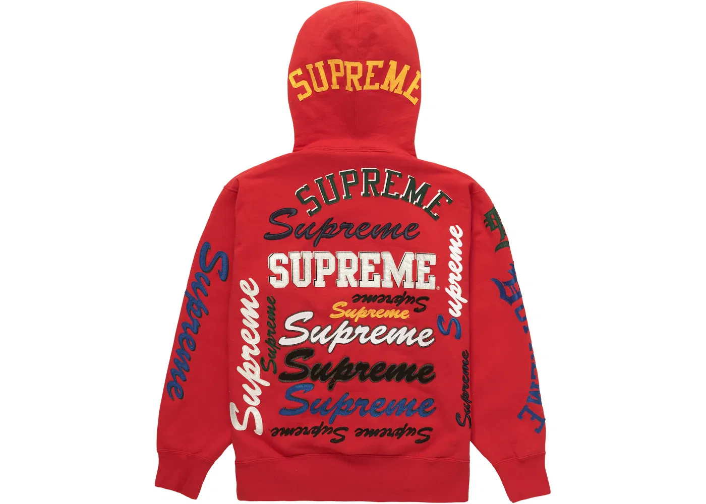Мужская худи с принтом Multi Logo Supreme, Red