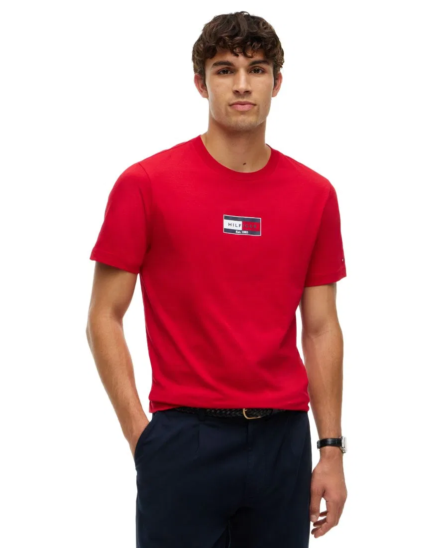 Футболка с принтом Brand Love Small Flag Tommy Hilfiger, Medium Red