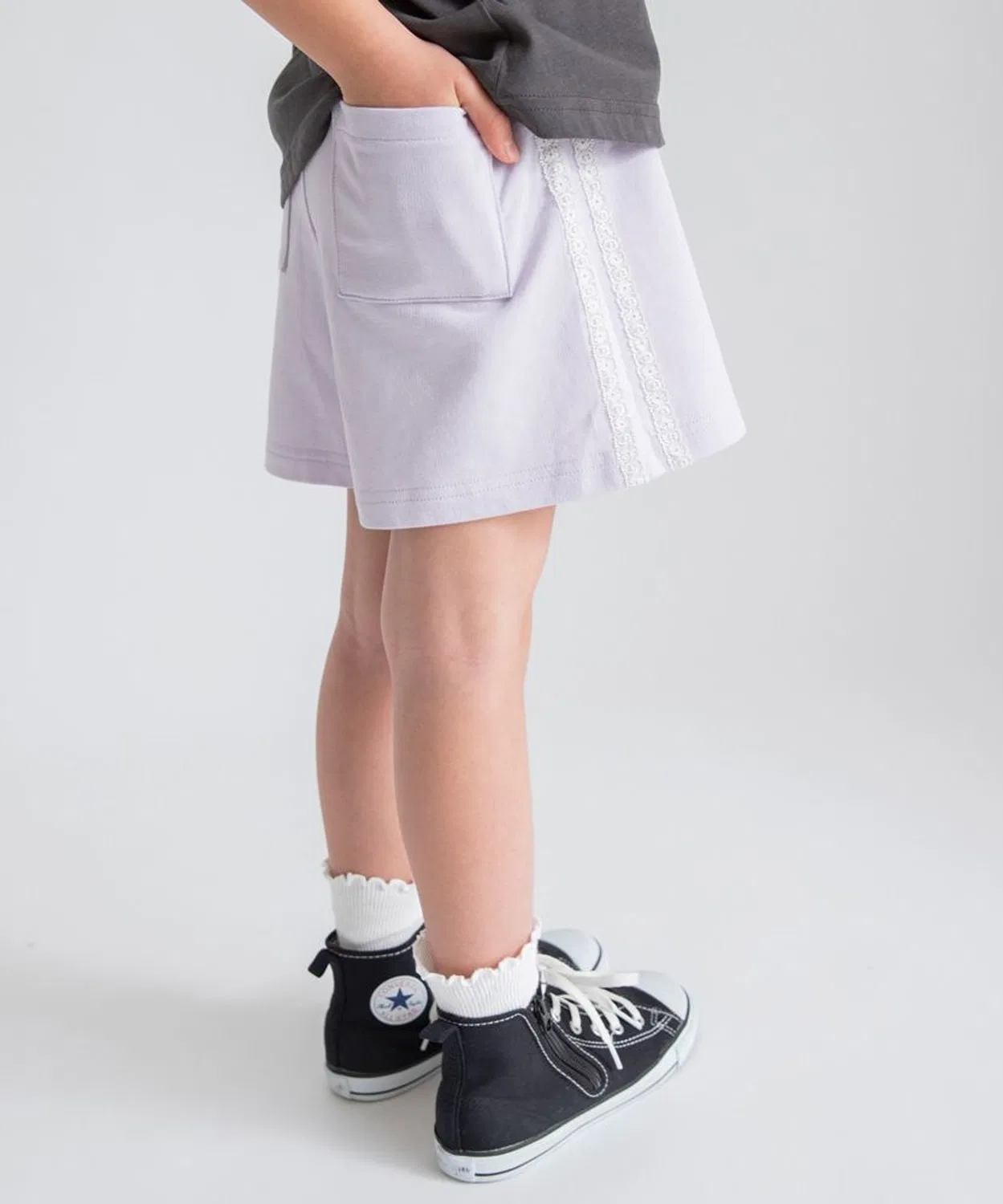 Детские шорты с кружевной отделкой по бокам, модель Side Lace, branshes, Лавандовый