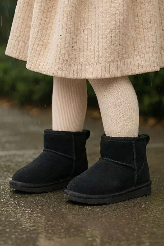 Детские ботинки для девочек с мехом Tonny Black, Black