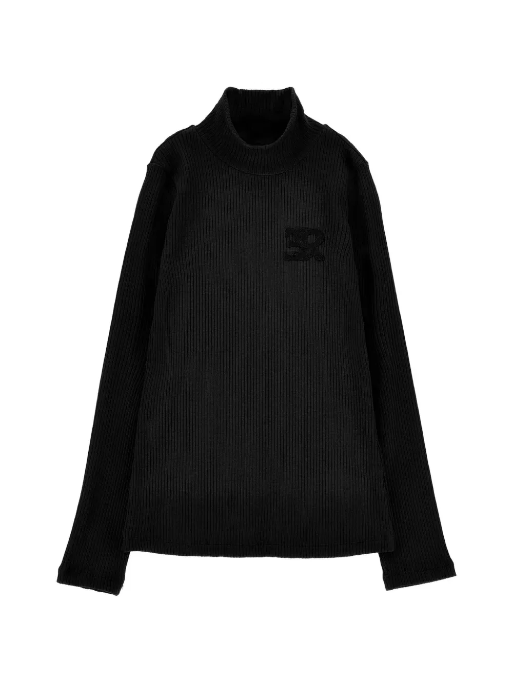 Свитер в рубчик с нашивкой-логотипом Ermanno Scervino Junior, черный