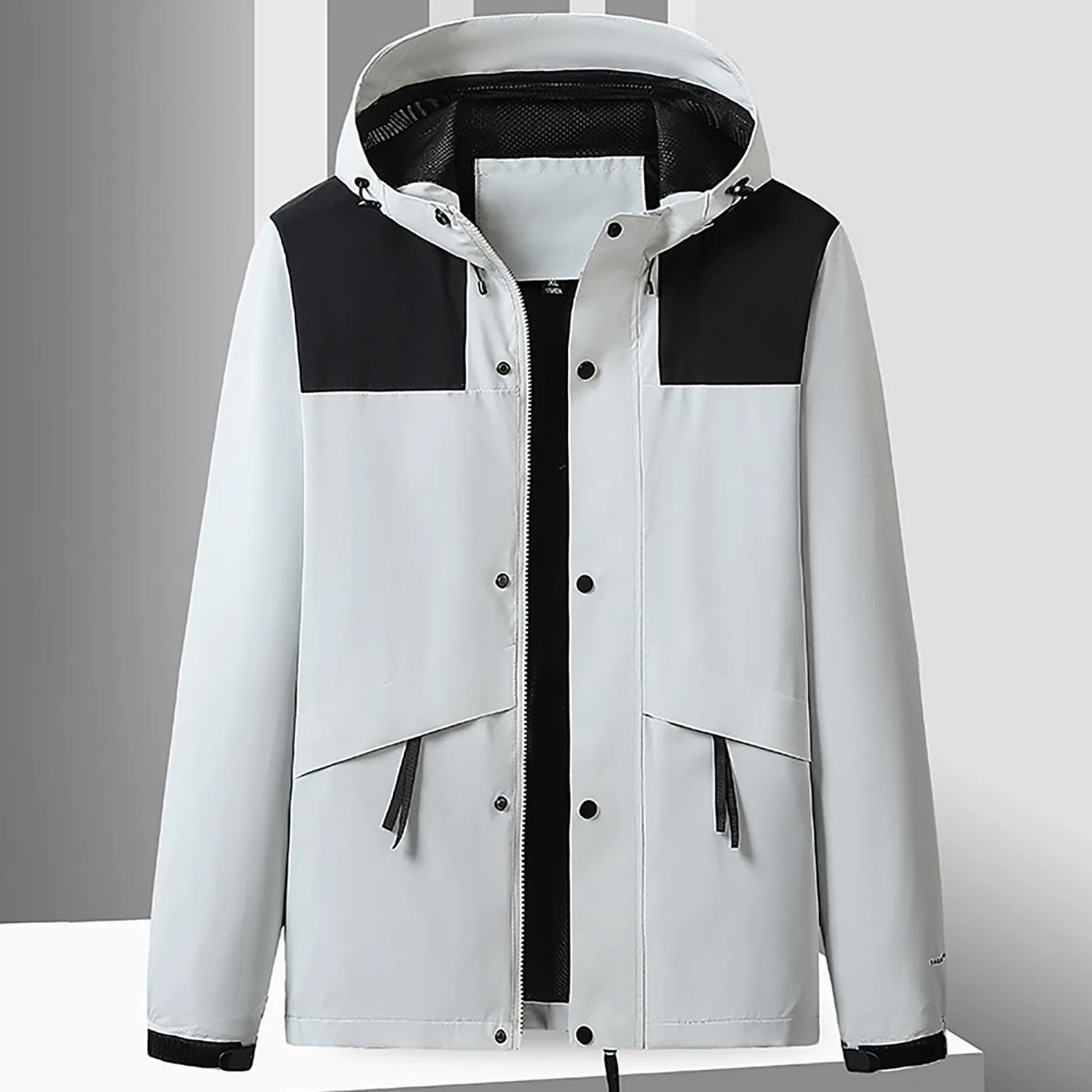 Женское дождевик с капюшоном, свободный крой, trench, bianco — фото 3