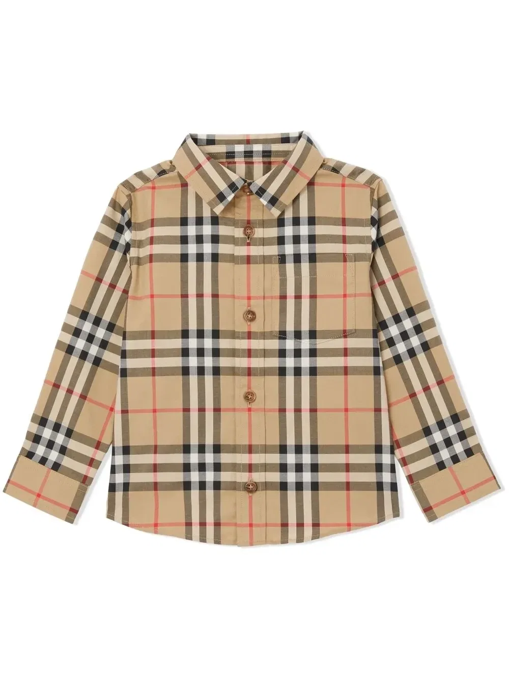 Рубашка в клетку Vintage Check с длинными рукавами Burberry Kids, бежевый