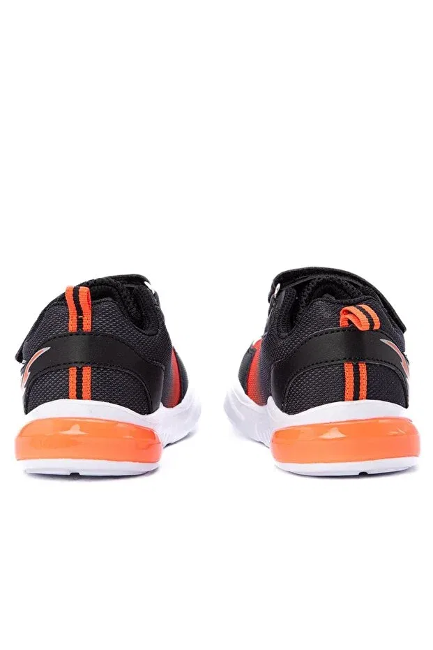 Детские кроссовки для девочек с липучками Cyrus Kids Buckhead, Black-Orange — фото 4