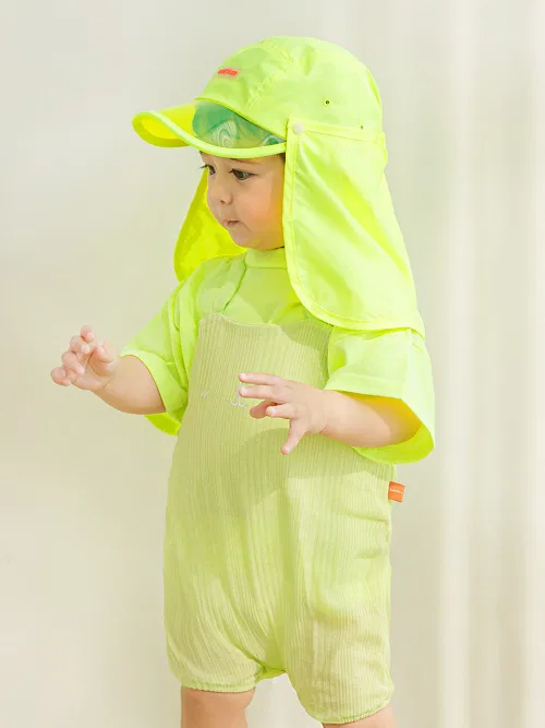 Детский комбинезон-сарафан с ушками медвежонка Babyblee Summer Reel Suit, Желтый — фото 2