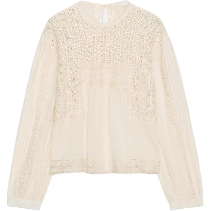 Женская рубашка с круглым вырезом ZW Shirts, ZARA, Medium Nude