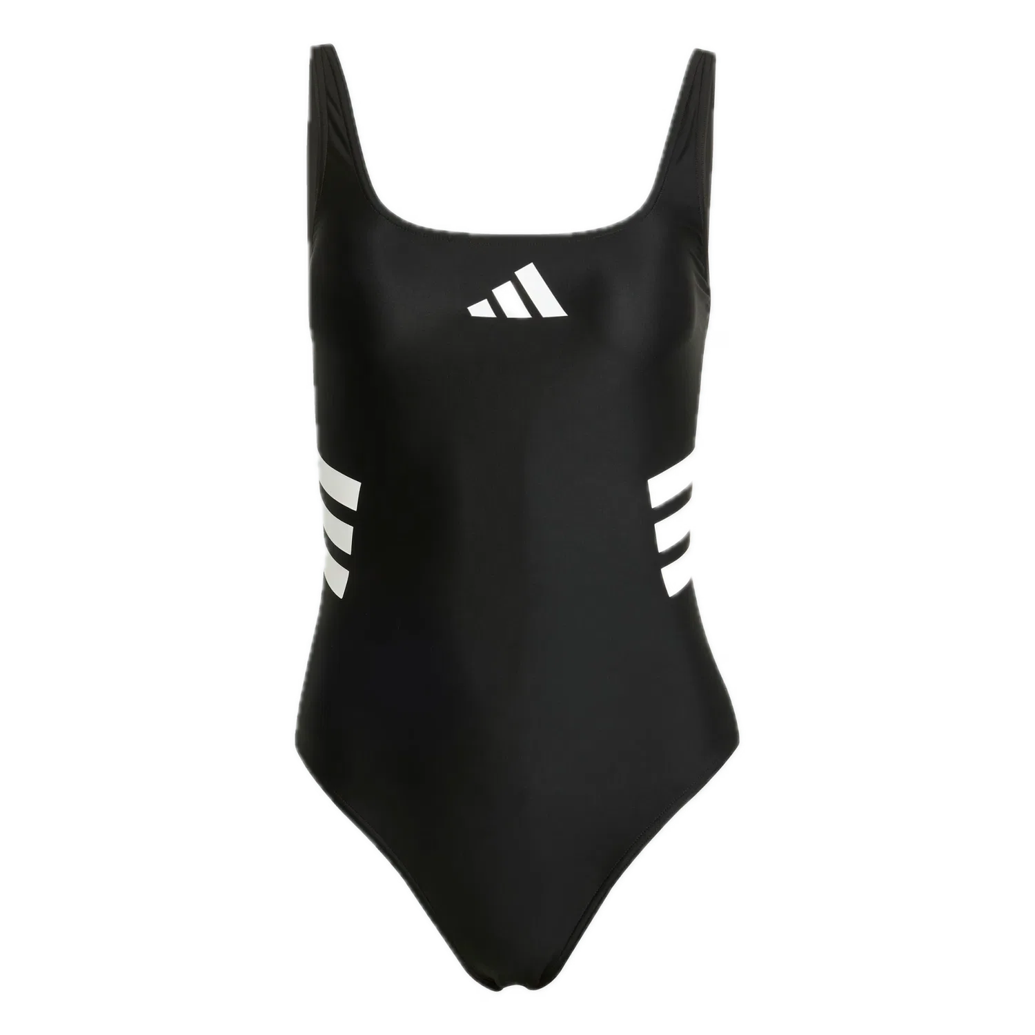 Женский облегающий купальник с тремя полосками Adidas, черный