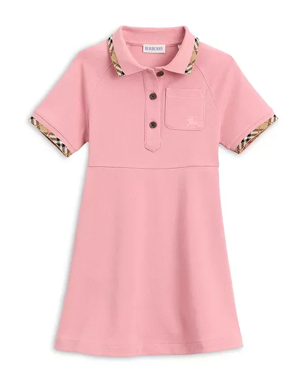 Детское платье-поло с коротким рукавом Romola Burberry, Sweetpea Pink
