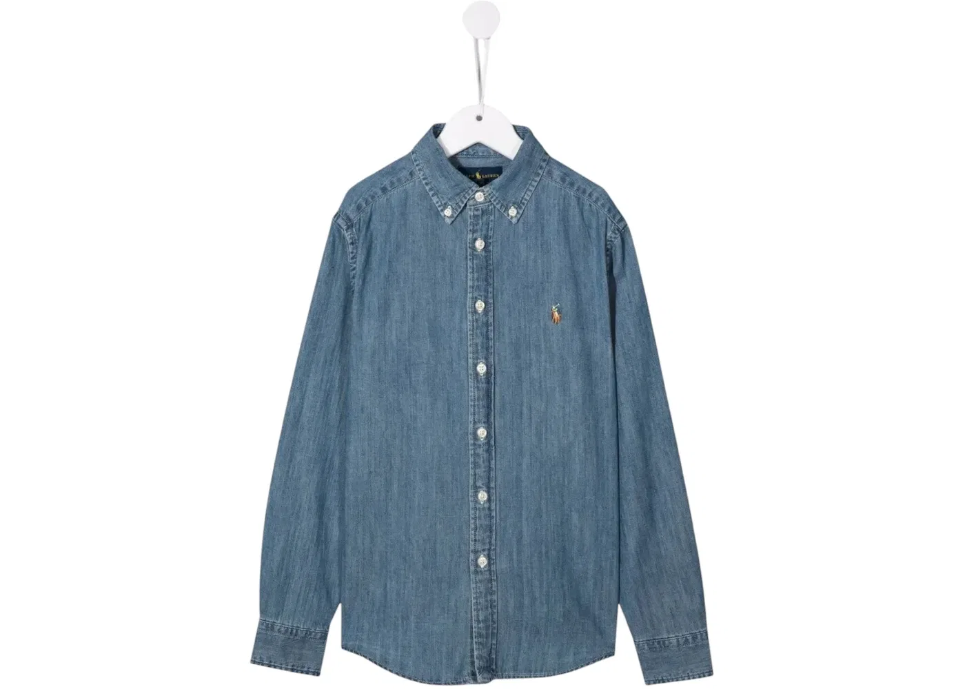 Детская рубашка из шамбре с длинным рукавом Polo Ralph Lauren, Dark Blue