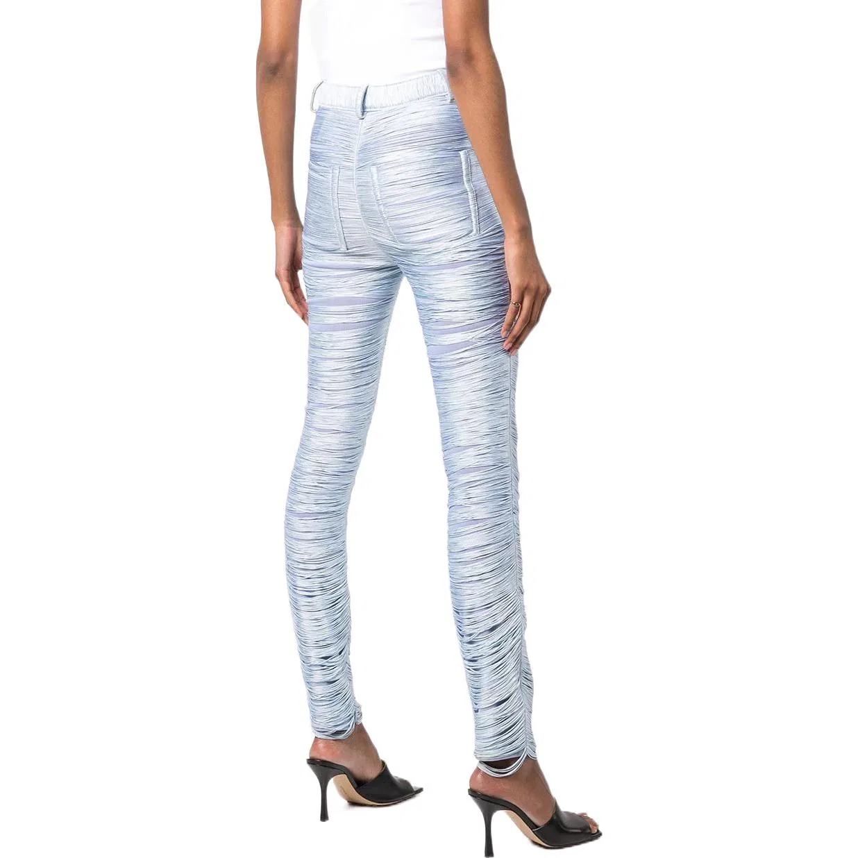 Брюки Casual с бахромой Alexander Wang, Blue — фото 4