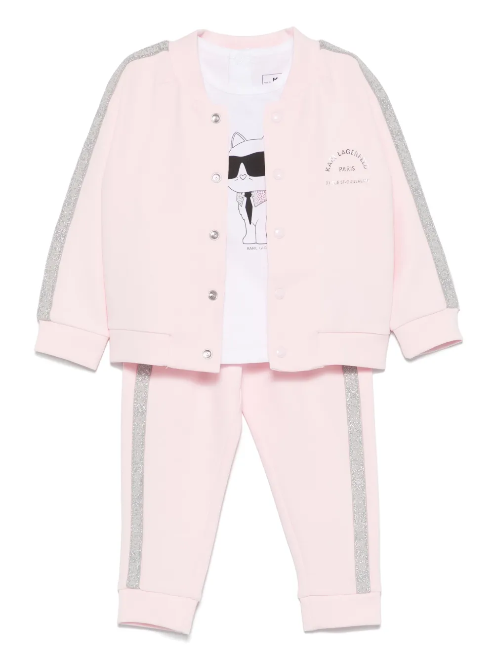 

Спортивный костюм с логотипом KARL LAGERFELD KIDS, розовый
