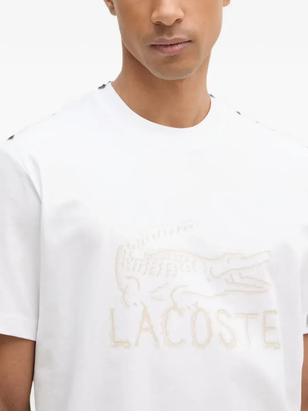 Хлопковая футболка с логотипом Lacoste, белый — фото 4