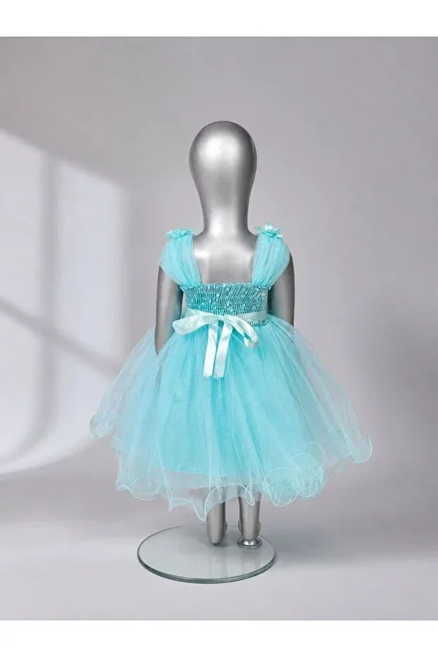 Детское платье для девочек с многослойной юбкой из фатина Jannock, Turquoise — фото 3