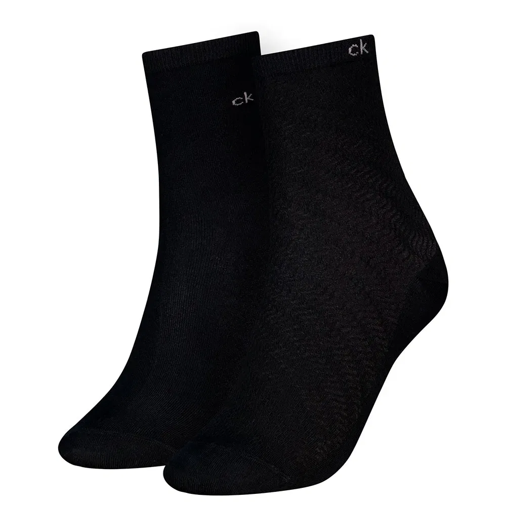 Носки короткие 2 пары Calvin Klein, черный