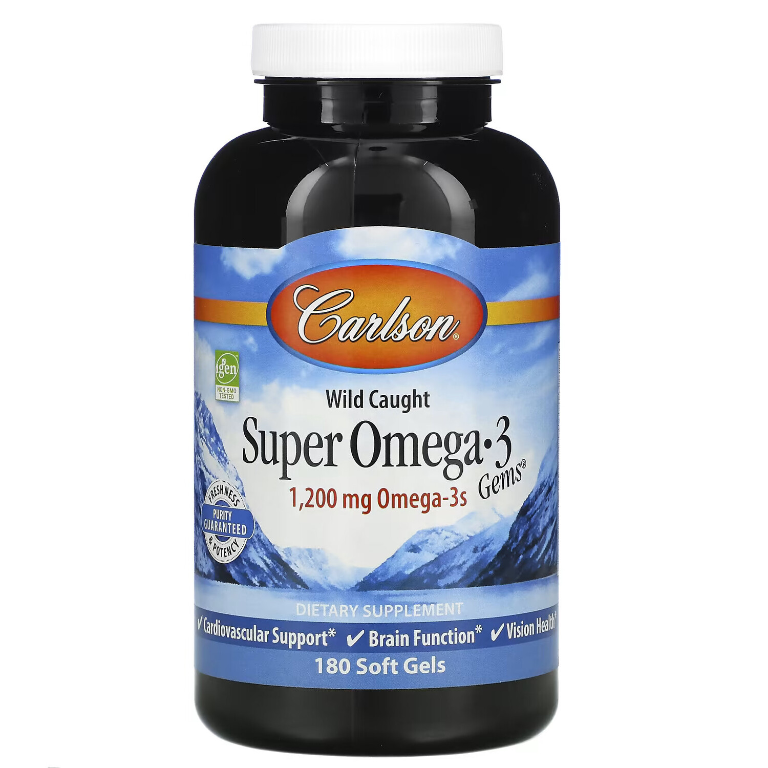 

Carlson, Wild Caught Super Omega-3 Gems, высокоэффективная омега-3 из морской рыбы, 600 мг, 180 мягких капсул