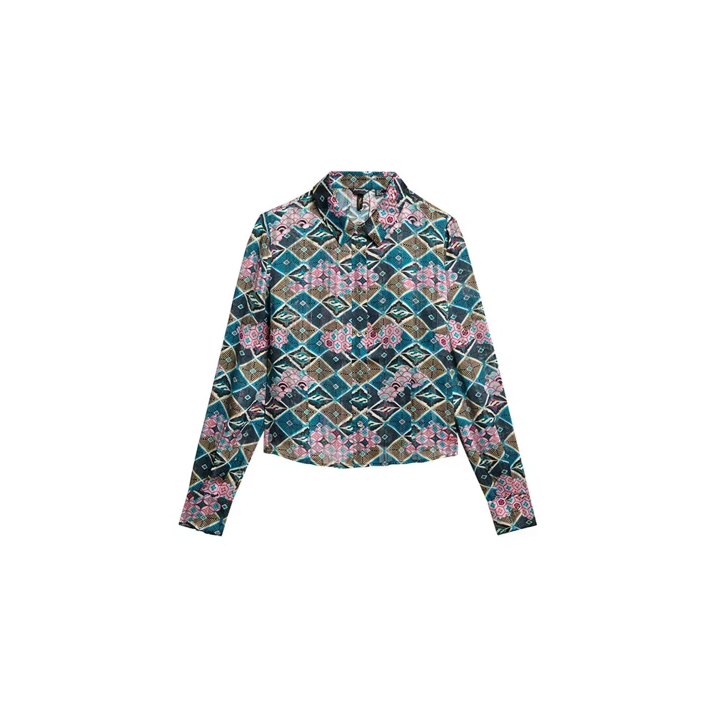Футболка с длинным рукавом с принтом Sheer Lurex Superdry, зеленый