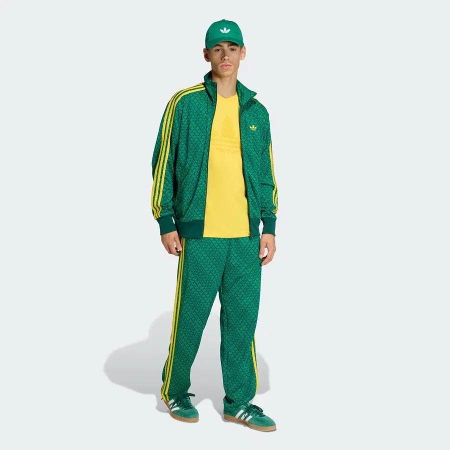 Спортивные штаны свободного кроя с принтом Firebird Loose Monogram adidas, Зеленый — фото 3