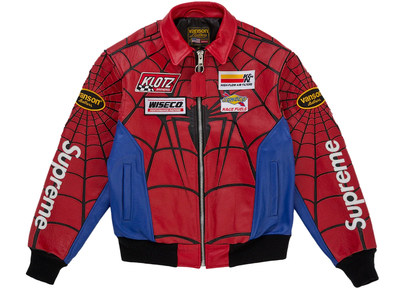 Мужская кожаная куртка Supreme Vanson Leathers Spider-Man Jacket, Multicolor